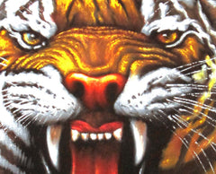 Tiger Head, Orange Bengal Tiger, Original Oil Painting on Black Velvet by Alfredo Rodriguez "ARGO"  - #A57