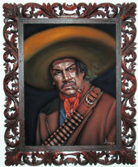 Emilio Fernández Portrait,  Original Oil Painting on Black Velvet by Alfredo Rodriguez "ARGO" - #A5