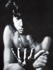 Jim Morrison Portrait,  Original Oil Painting on Black Velvet by Alfredo Rodriguez "ARGO" - #A77