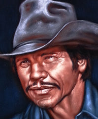 Charles Bronson Portrait,  Original Oil Painting on Black Velvet by Alfredo Rodriguez "ARGO"  - #A83