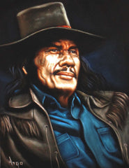 Charles Bronson Portrait,  Original Oil Painting on Black Velvet by Alfredo Rodriguez "ARGO"  - #A84