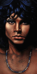 Jim Morrison Portrait,  Original Oil Painting on Black Velvet by Alfredo Rodriguez "ARGO" - #A85