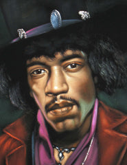 Jimi Hendrix Portrait,  Original Oil Painting on Black Velvet by Alfredo Rodriguez "ARGO" - #A92