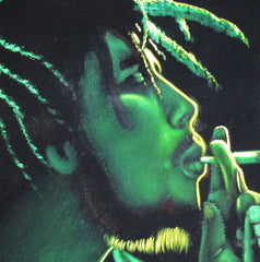 Bob Marley Portrait, skull, Original Oil Painting on Black Velvet by Alfredo Rodriguez "ARGO" - #A97