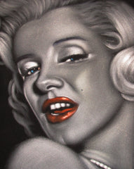 Marilyn Monroe Portrait, Original Oil Painting on Black Velvet by Alfredo Rodriguez "ARGO" - #A99