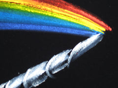 Unicorn,  White magical rainbow Unicorn, Original Oil Painting on Black Velvet by Enrique Felix , "Felix" - #F28