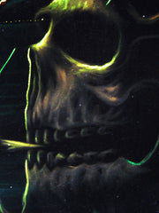Bob Marley and Skull Smoking,  Original Oil Painting on Black Velvet by Enrique Felix , "Felix" - #F49