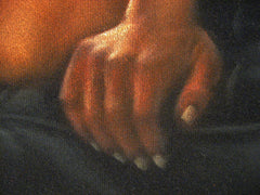 Nude, Sexy Playboy Nude in color,  Original Oil Painting on Black Velvet by Enrique Felix , "Felix" - #F33