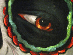 Sugar Skull Girl, Calavera, Día de muertos, Day of the Dead, Original Oil Painting on Black Velvet by Enrique Felix , "Felix" - #F31