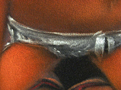 Nude, Sexy Playboy Nude in color,  Original Oil Painting on Black Velvet by Enrique Felix , "Felix" - #F33