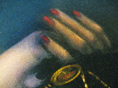 Nude, Sexy Egyptian Playboy Nude in color,  Original Oil Painting on Black Velvet by Enrique Felix , "Felix" - #F26