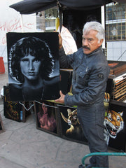 Jim Morrison Portrait, The Doors,  Original Oil Painting on Black Velvet by Enrique Felix , "Felix" - #F116