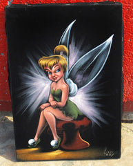 Tinker Bell,  Original Oil Painting on Black Velvet by Enrique Felix , "Felix" - #F123