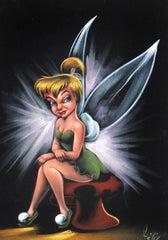 Tinker Bell,  Original Oil Painting on Black Velvet by Enrique Felix , "Felix" - #F123