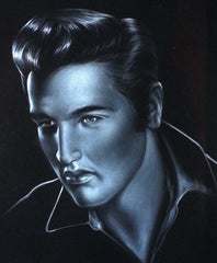 Elvis Presley, Young Elvis, Original Oil Painting on Black Velvet by Enrique Felix , "Felix" - #F135