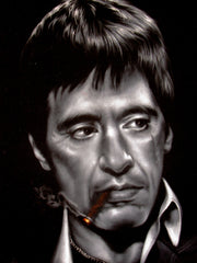 Tony Montana Portrait,  Original Oil Painting on Black Velvet by Enrique Felix , "Felix" - #F150