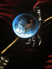 Grim Reaper, Death, Santa Muerte, Original Oil Painting on Black Velvet by Enrique Felix , "Felix" - #F151