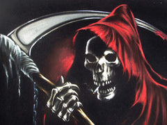 Grim Reaper, Death, Santa Muerte, Original Oil Painting on Black Velvet by Enrique Felix , "Felix" - #F151