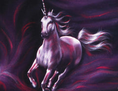 Unicorn,  Original Oil Painting on Black Velvet by Enrique Felix , "Felix" - #F164
