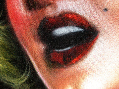 Marilyn Monroe portrait,  Original Oil Painting on Black Velvet by Enrique Felix , "Felix" - #F165
