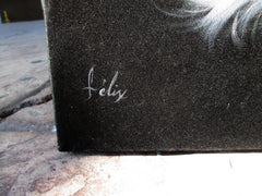 Marilyn Monroe portrait,  Original Oil Painting on Black Velvet by Enrique Felix , "Felix" - #F165
