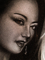 Nude, Sexy Playboy Nude in Grey-scale,  Original Oil Painting on Black Velvet by Enrique Felix , "Felix" - #F167