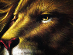 Lion, Aslan of Chronicles of Narnia,   Original Oil Painting on Black Velvet by Enrique Felix , "Felix" - #F169