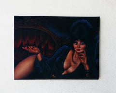 Elvira: Mistress of the Dark,  Original Oil Painting on Black Velvet by Enrique Felix , "Felix" - #F170