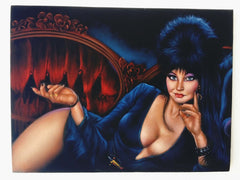 Elvira: Mistress of the Dark,  Original Oil Painting on Black Velvet by Enrique Felix , "Felix" - #F170