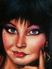 Elvira: Mistress of the Dark,  Original Oil Painting on Black Velvet by Enrique Felix , "Felix" - #F170