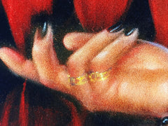 Elvira: Mistress of the Dark,  Original Oil Painting on Black Velvet by Enrique Felix , "Felix" - #F170