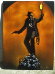 Indiana Jones,   Original Oil Painting on Black Velvet by Enrique Felix , "Felix" - #F171
