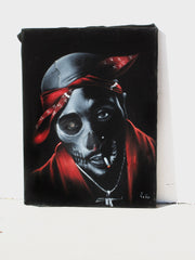 Tupac Amaru Shakur portrait, 2Pac,  Original Oil Painting on Black Velvet by Enrique Felix , "Felix" - #F180