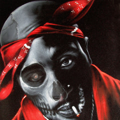Tupac Amaru Shakur portrait, 2Pac,  Original Oil Painting on Black Velvet by Enrique Felix , "Felix" - #F180
