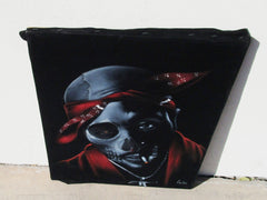 Tupac Amaru Shakur portrait, 2Pac,  Original Oil Painting on Black Velvet by Enrique Felix , "Felix" - #F180