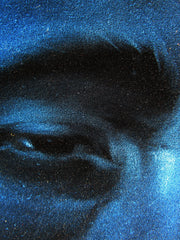 Bob Marley Smoking in Blue,  Original Oil Painting on Black Velvet by Enrique Felix , "Felix" - #F181