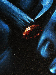Bob Marley Smoking in Blue,  Original Oil Painting on Black Velvet by Enrique Felix , "Felix" - #F181