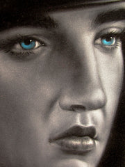 Elvis Presley, in Army,  Original Oil Painting on Black Velvet by Enrique Felix , "Felix" - #F182