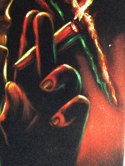 Bob Marley Smoking,  Original Oil Painting on Black Velvet by Enrique Felix , "Felix" - #F183