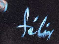 Nude, Sexy Chiaroscuro Nude in the Night Desert,  Original Oil Painting on Black Velvet by Enrique Felix , "Felix" - #F184