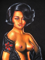 Nude, Sexy Playboy Nude   Original Oil Painting on Black Velvet by Enrique Felix , "Felix" - #F195
