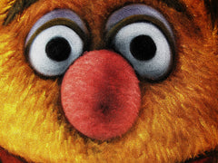 Fozzie Bear of the Muppet Show,  Original Oil Painting on Black Velvet by Enrique Felix , "Felix" - #F196