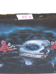 Sugar Skull Girl, Calavera, Día de muertos, Day of the Dead, Original Oil Painting on Black Velvet by Enrique Felix , "Felix" - #F38