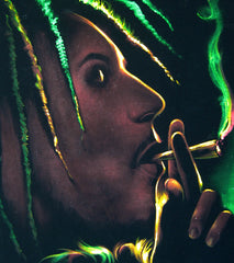 Bob Marley Smoking,  Original Oil Painting on Black Velvet by Enrique Felix , "Felix" - #F79