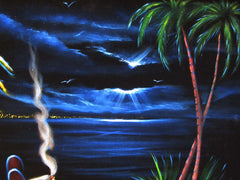 Bob Marley Smoking,  Original Oil Painting on Black Velvet by Enrique Felix , "Felix" - #F92