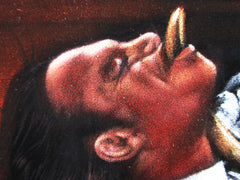 Bullfight , Matador  Julio Aparicio gored,   Original Oil Painting on Black Velvet by Enrique Felix , "Felix" - #F93