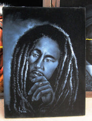 Bob Marley Legend album cover painting,  Original Oil Painting on Black Velvet by Enrique Felix , "Felix" - #F98