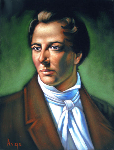 Joseph Smith Portrait, Mormon latter day saint,   Original Oil Painting on Black Velvet by Alfredo Rodriguez "ARGO" - #A6