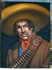Emilio Fernández Portrait,  Original Oil Painting on Black Velvet by Alfredo Rodriguez "ARGO" - #A5