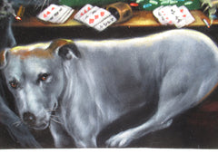 Dogs playing poker,   Original Oil Painting on Black Velvet by Enrique Felix , "Felix" - #F174